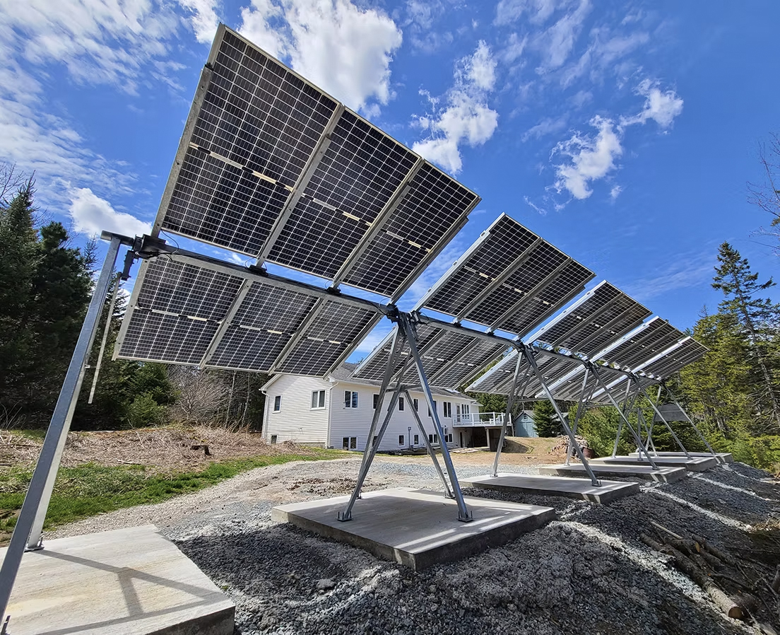 Ground-mount solar PV system installed in a Nova Scotia rural property
