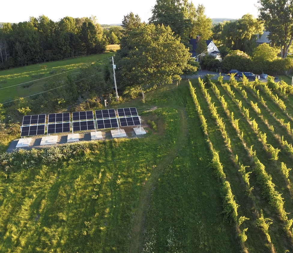 Commercial ground-mount solar PV array in Falmouth, Nova Scotia